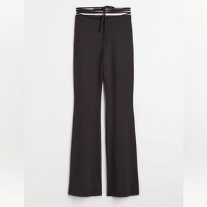 H&M Black Tie-Detail Waist Flare Leggings Size XS